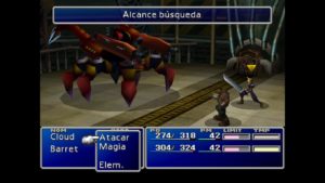 Lucha contra el cangrejo Final fantasy VII PlayStation Classic