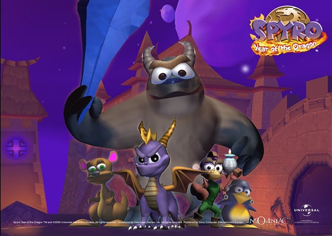 Spyro 3 El año del dragón pantalla inicio 2000