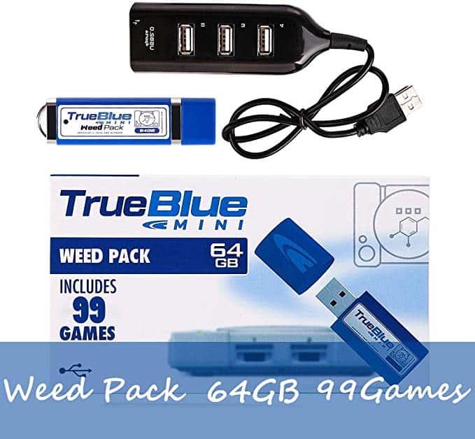 True Blue Mini Weed Pack con 64G 99 Juegos para Playstation Classic